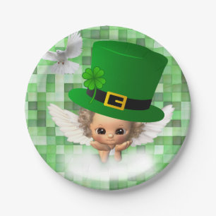 Paper plates St. Patrick's Day Angel