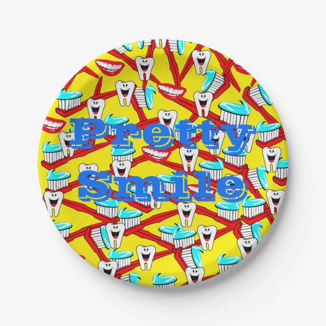 Paper Plates, Teeth Smile Toothpaste Paper Plate (Front)