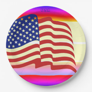 Paper Plates--USA Flag Paper Plate