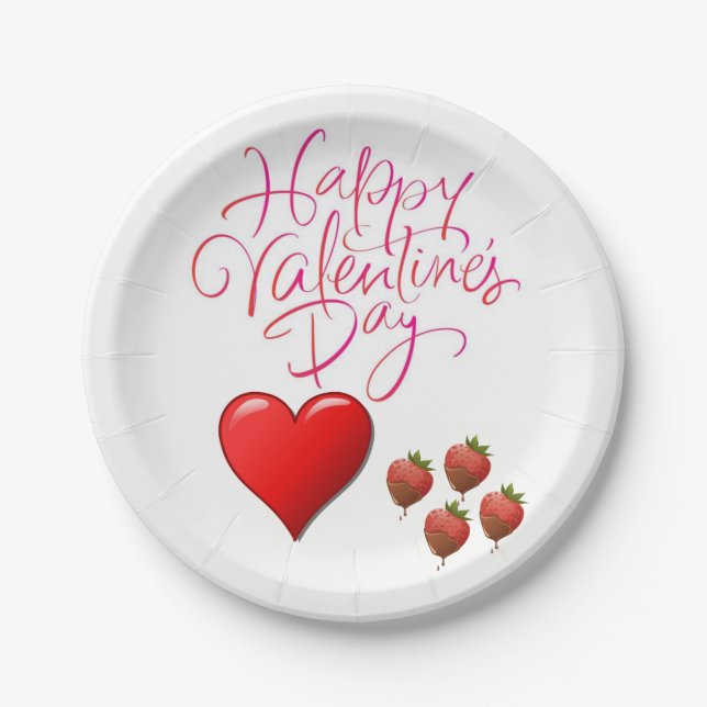 Paper plates Valentine's (Front)