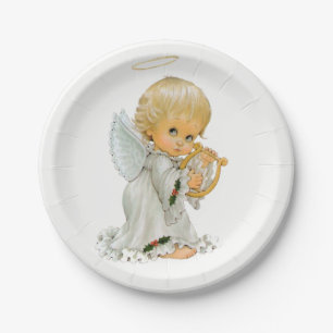 Paper plates Valentine's Day, Angel