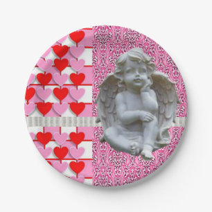 Paper plates Valentine's Day, Angel