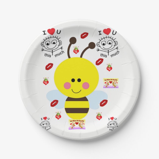 Paper plates Valentine's Day Bumblebee (Front)
