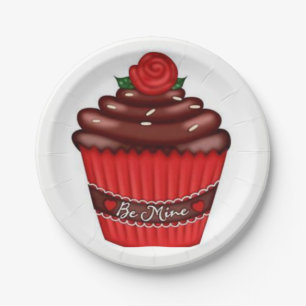 Paper plates Valentine's Day Cupcake