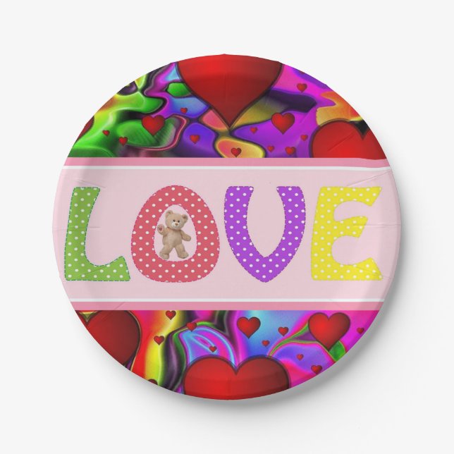 Paper plates Valentine's Day, Love (Front)
