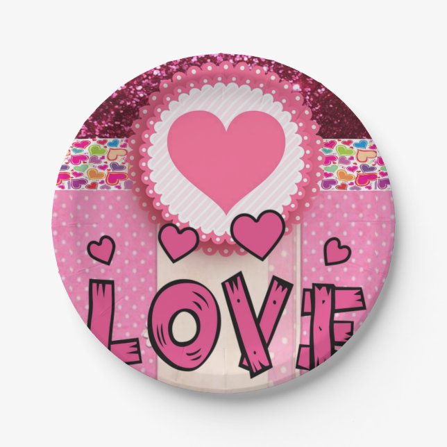 Paper plates Valentine's Day, Love (Front)