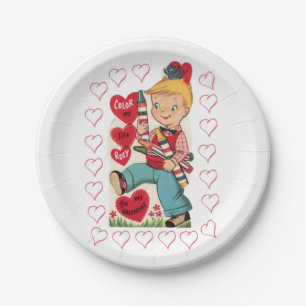 Paper plates Valentine's Day Vintage