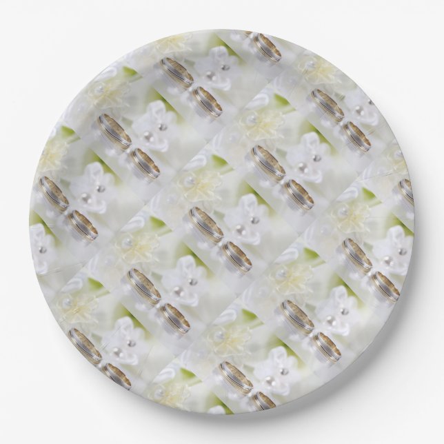 Paper Plates/Wedding Bands and Flowers Plate (Front)
