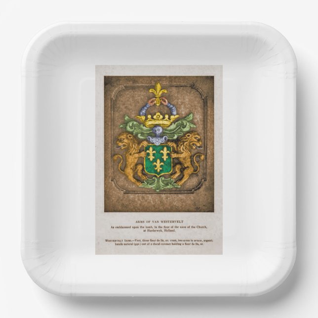 Paper Plates Westerfield Family Coat Of Arms (Front)