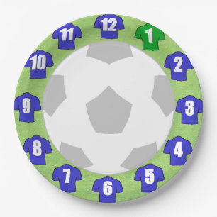 Paper Plates with Blue Sport Shirts