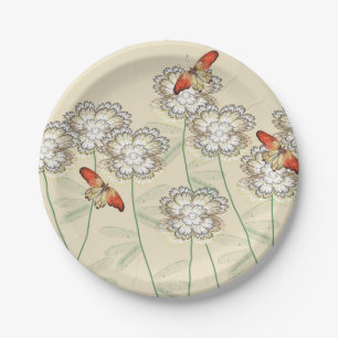 Paper Plates with Digital Floral Design