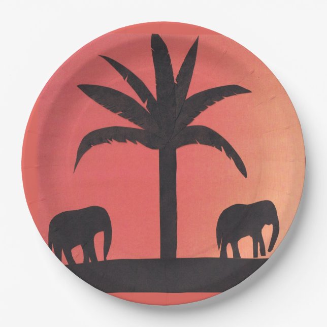 Paper Plates with Elephant Design (Front)