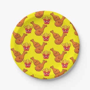 Paper Plates, Yellow French Fries Chicken Plate