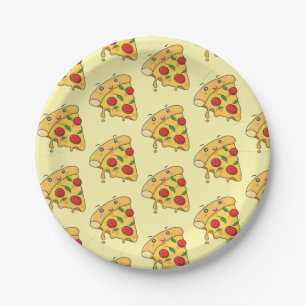 Paper Plates, Yellow Pizza Cheese Paper Plate