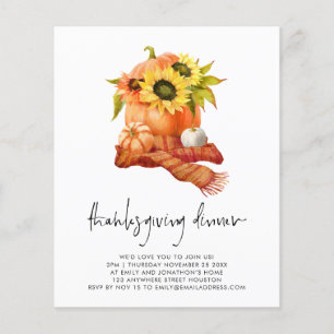 PAPER   Pumpkin Sunflowers Thanksgiving Dinner