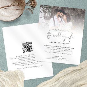 PAPER QR Code Photo Script Wedding Invitation