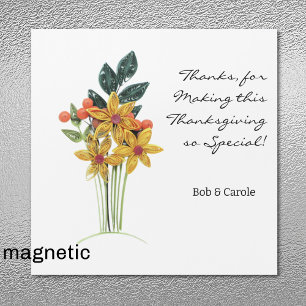 Paper Quilled Flowers Thank You Magnetic Card