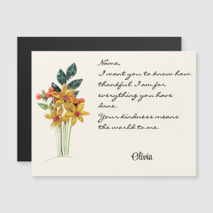 Paper Quilled Flowers Thankful Magnetic Card