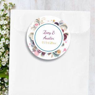 Paper Quilling Flowers Elegant Personalised Classic Round Sticker