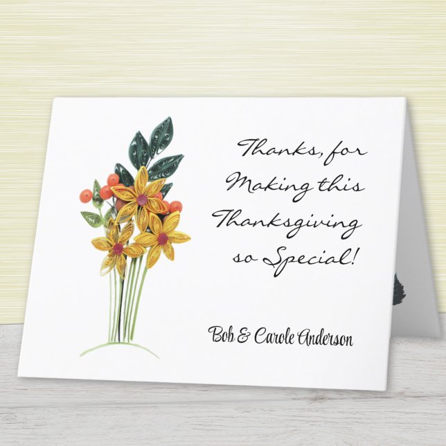 Paper Quilling Print Thank You Holiday Note Card (Creator Uploaded)
