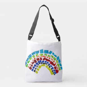 Paper rainbow crossbody bag