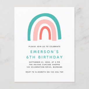 PAPER Rainbow Kid's Birthday Party Invitation