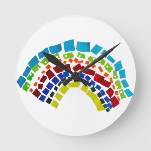 Paper rainbow round clock