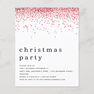PAPER   Red Glitter Christmas Party Invitation