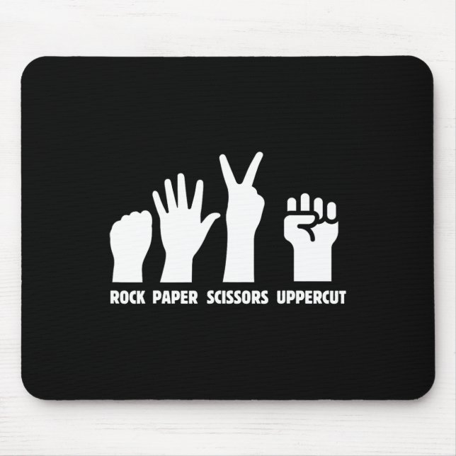 Paper Rock Scissors Uppercut Boxing Martial Arts K Mouse Pad (Front)