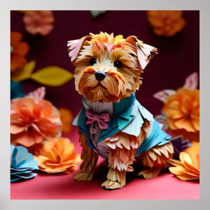 Paper Rococo Norfolk Terrier Pastel Colours  Poster