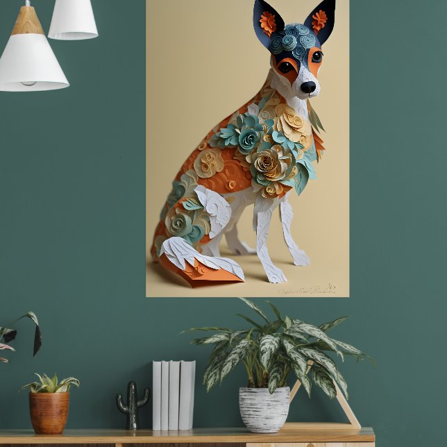Paper Rococo Toy Fox Terrier Pastel Colours Poster (Living Room 1)