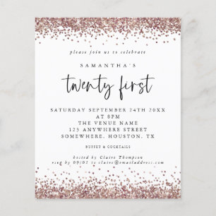 PAPER   Rose Gold Glitter White 21st Party Invite