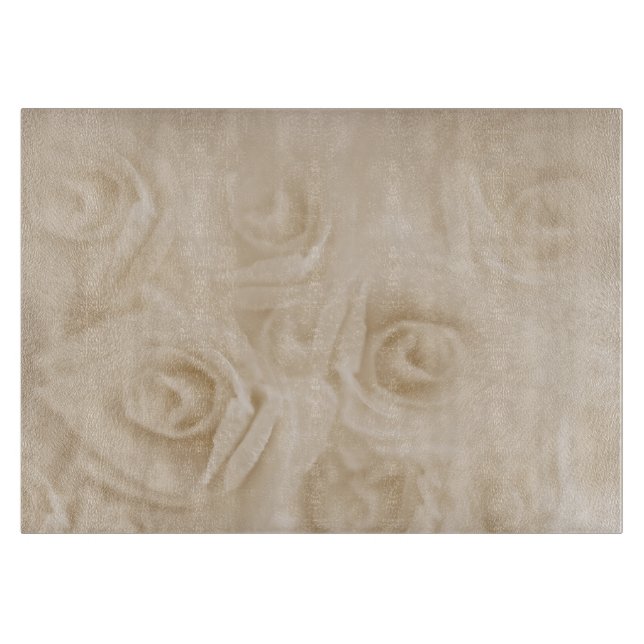 Paper Roses Sepia Cutting Board (Front)