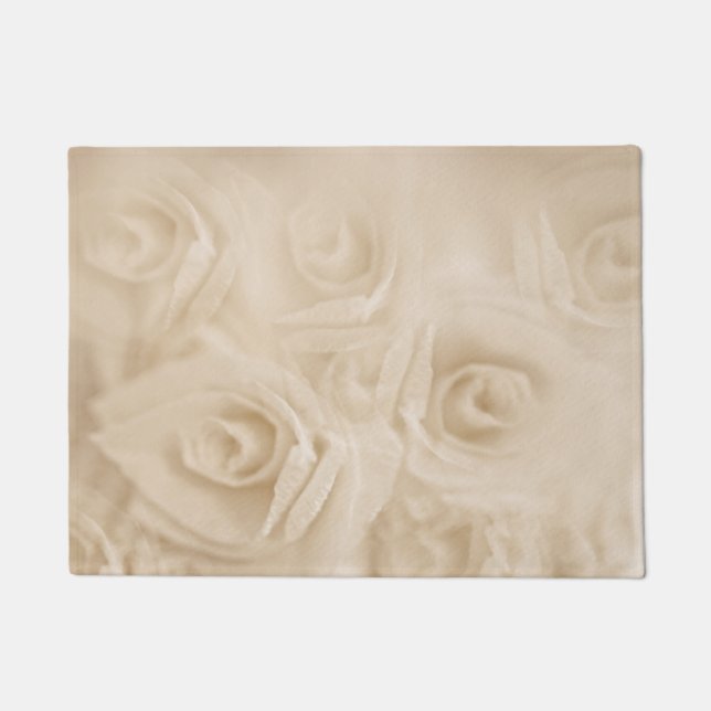 Paper Roses Sepia Doormat (Front)