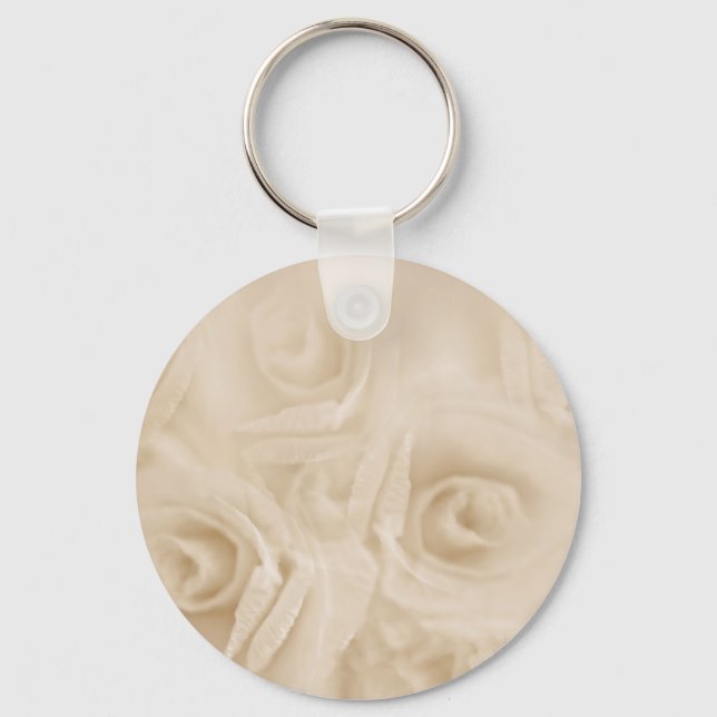 Paper Roses Sepia Key Ring (Front)