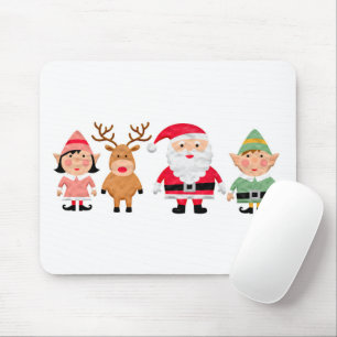 Paper Santa Claus and Friends Mouse Pad