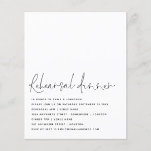 PAPER   Script Black White Rehearsal Dinner Invite