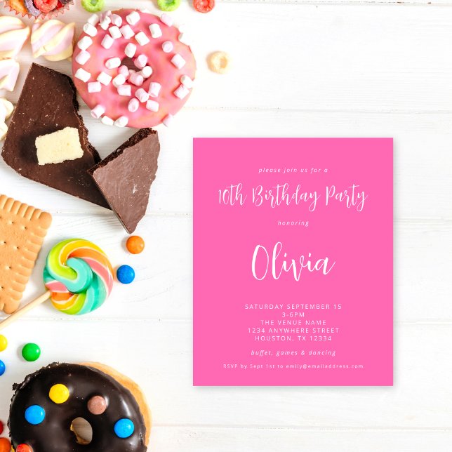 PAPER | Script Hot Pink 10th Birthday Party (valu paper alternative)