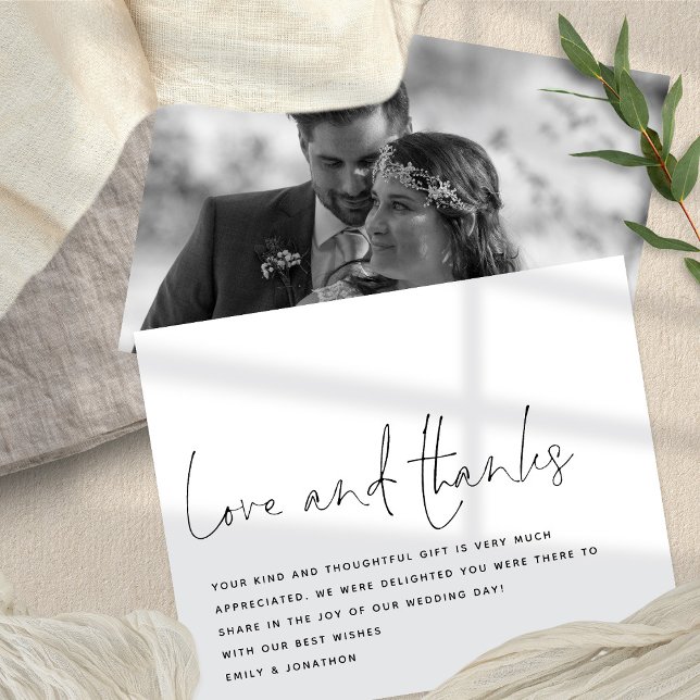 PAPER Script Love Thanks Photo Wedding Thank You (Creator Uploaded)