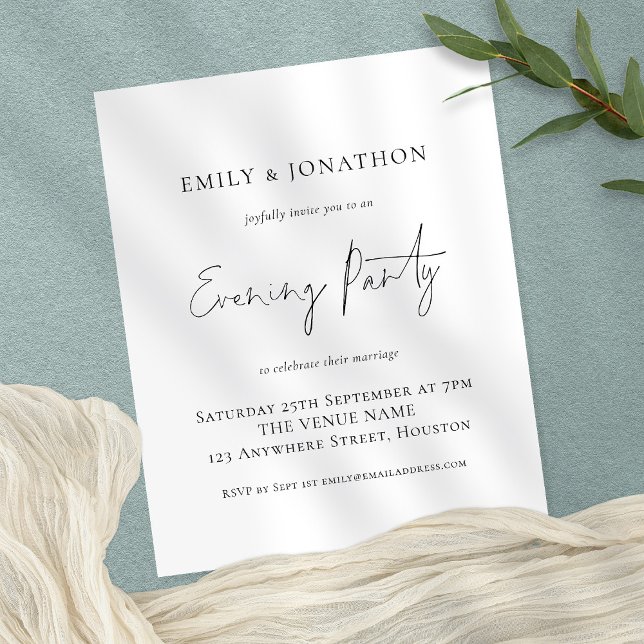 Paper Script Wedding Evening Party Invite (Creator Uploaded)