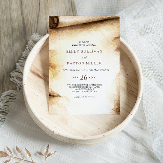 Paper Scroll Rustic Country Wedding Invitation (Creator Uploaded)