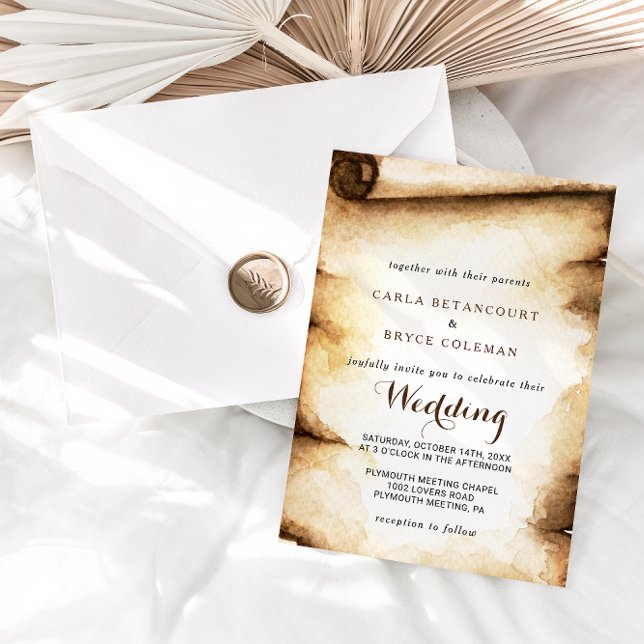 Paper Scroll Rustic Country Wedding Invitation (Creator Uploaded)