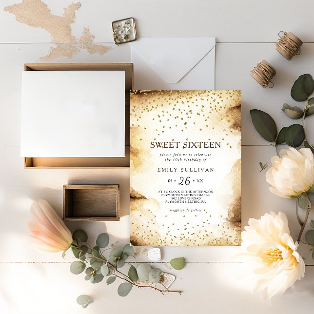 Paper Scroll Rustic Sweet Sixteen Birthday Party Invitation (Creator Uploaded)