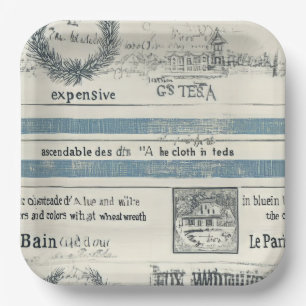 Paper Serving Bowl with Nautical Details Plate