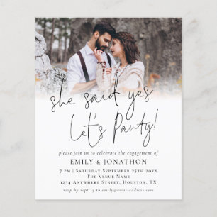 PAPER   She Said Yes Photo Engagement Party Invite