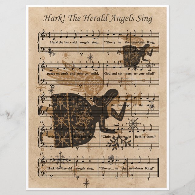 Paper Sheet Music Art-Hark The Herald Angels Sing (Front)