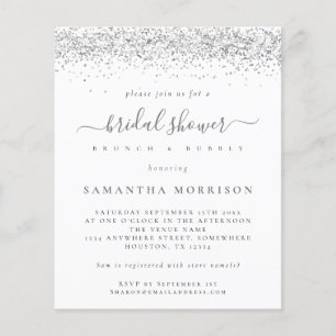 PAPER   Silver Glitter Bridal Shower Invitation