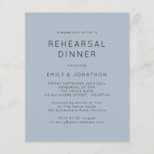 PAPER Simple Blue Rehearsal Dinner Wedding Invite