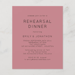 PAPER Simple Pink Rehearsal Dinner Wedding Invite