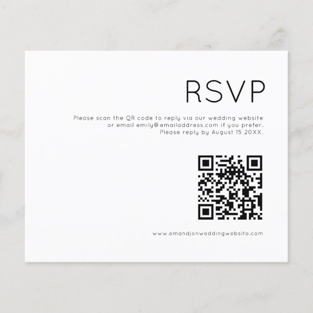 PAPER | Simple QR Code  Wedding RSVP enclosure (Front)